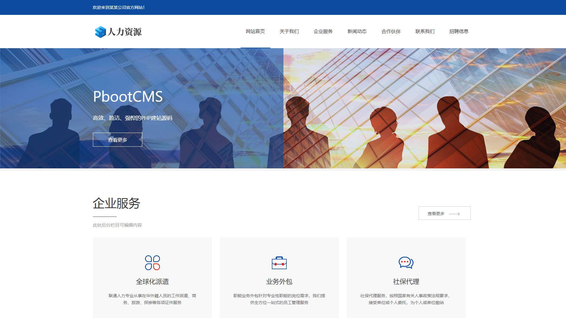 营销引流网站建设案例模板【某人力资源服务公司】